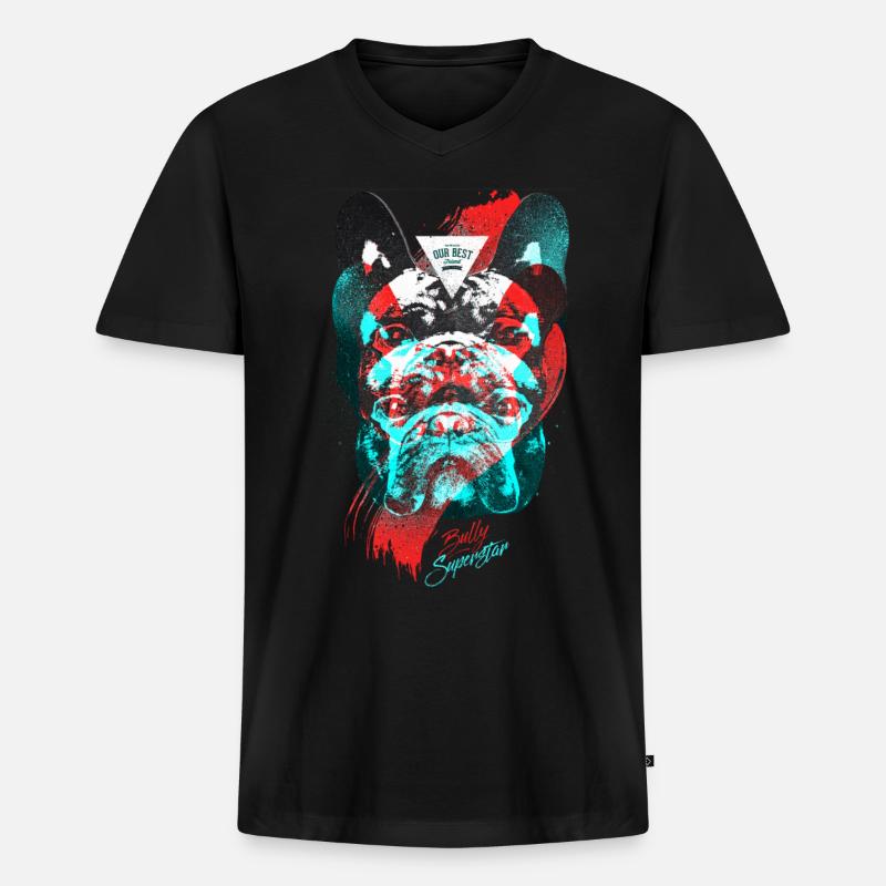Bully Superstar - Männer Premium Bio T-Shirt mit V-Ausschnitt - Schwarz