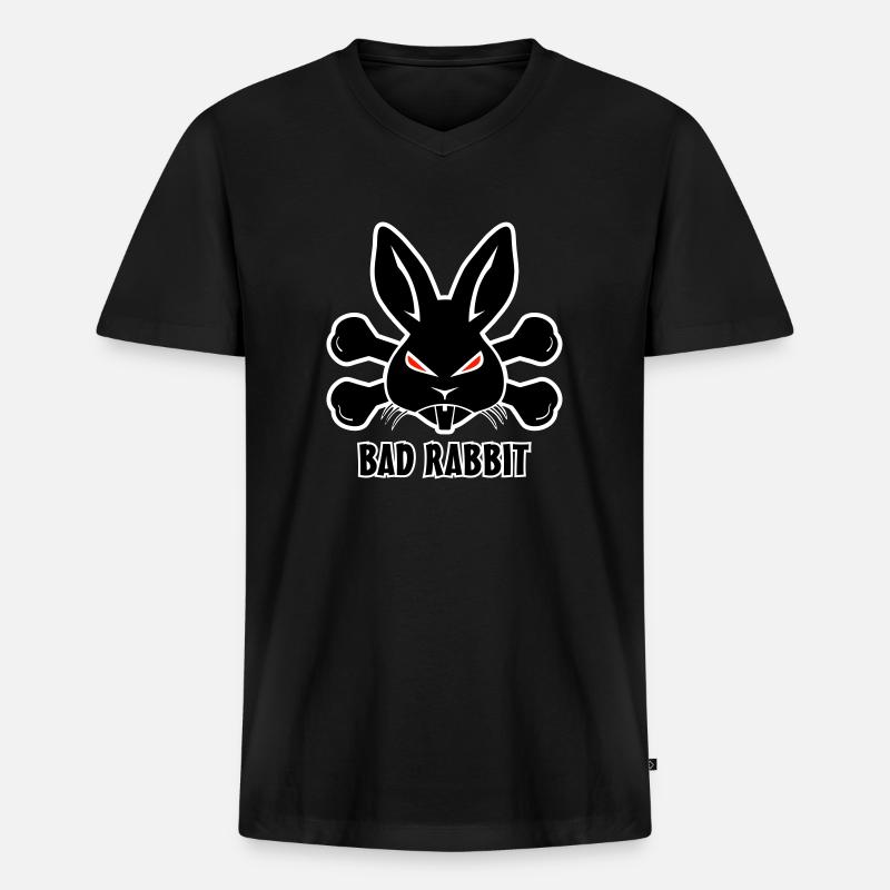 Bad Rabbit Hase - Männer Premium Bio T-Shirt mit V-Ausschnitt - Schwarz