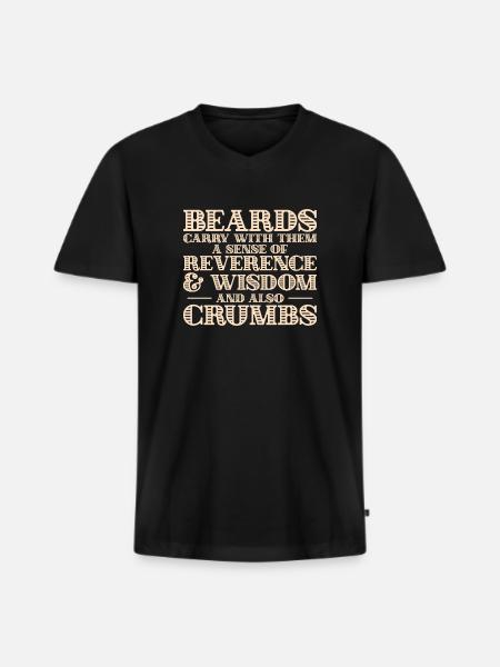 Beards carry crumbs - bart - Männer Premium Bio T-Shirt mit V-Ausschnitt - Schwarz