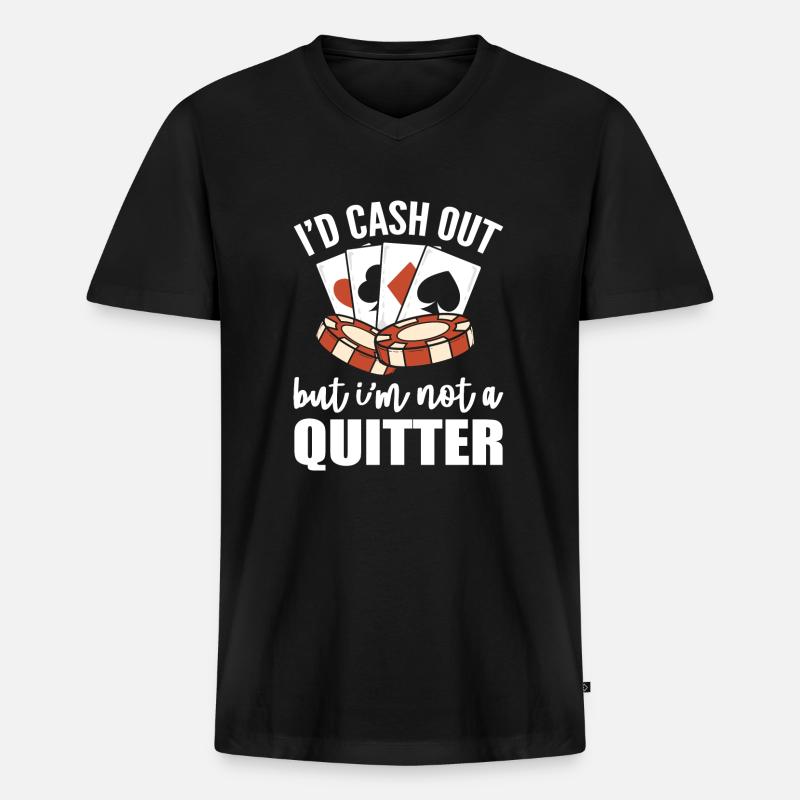 Blackjack Black Jack - Männer Premium Bio T-Shirt mit V-Ausschnitt - Schwarz
