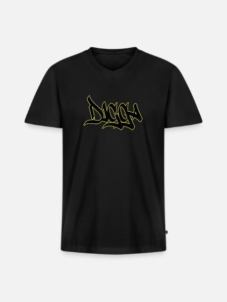 Digga - Männer Premium Bio T-Shirt mit V-Ausschnitt - Schwarz