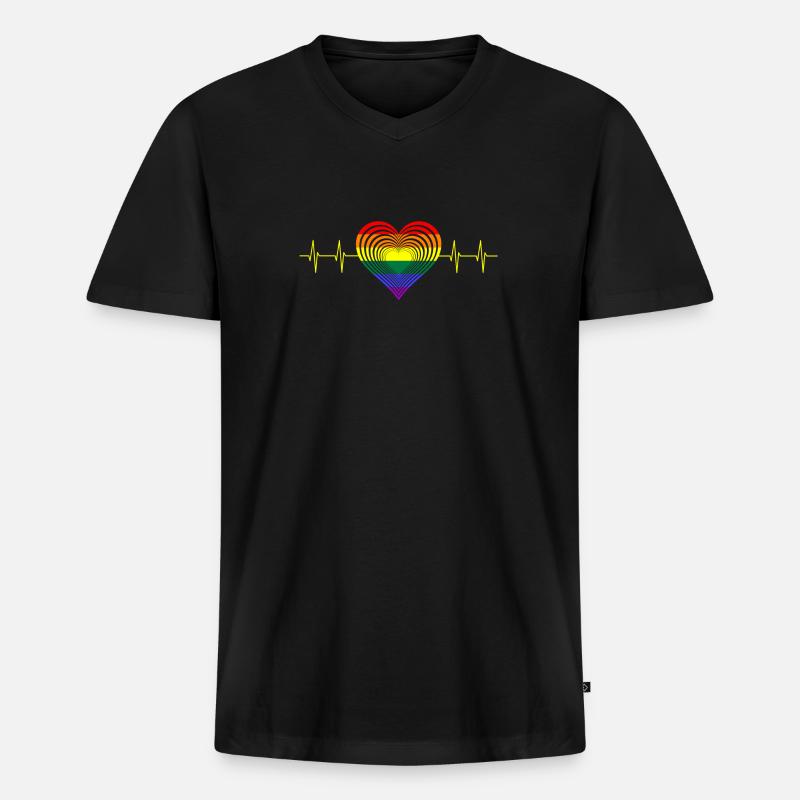 LGBTQ, CSD, Pride - Männer Premium Bio T-Shirt mit V-Ausschnitt - Schwarz