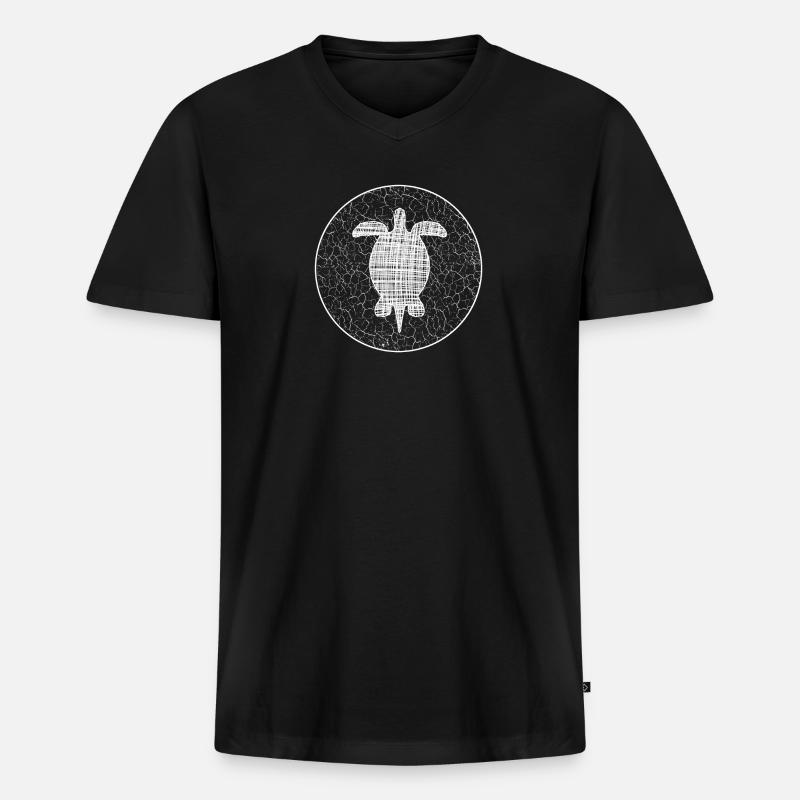 Turtle Schildkröte - Männer Premium Bio T-Shirt mit V-Ausschnitt - Schwarz