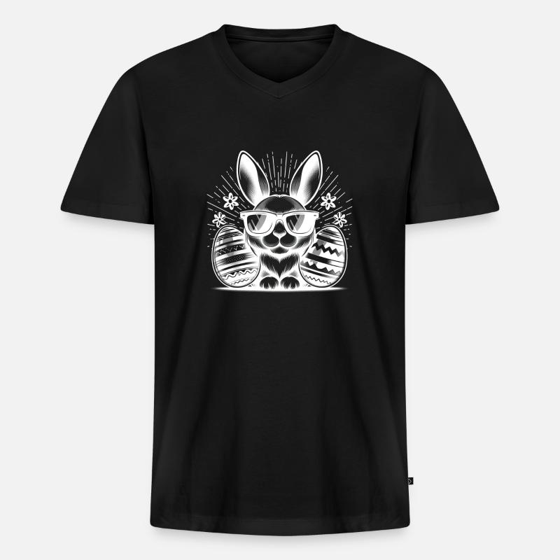 Coole Ostern - Männer Premium Bio T-Shirt mit V-Ausschnitt - Schwarz