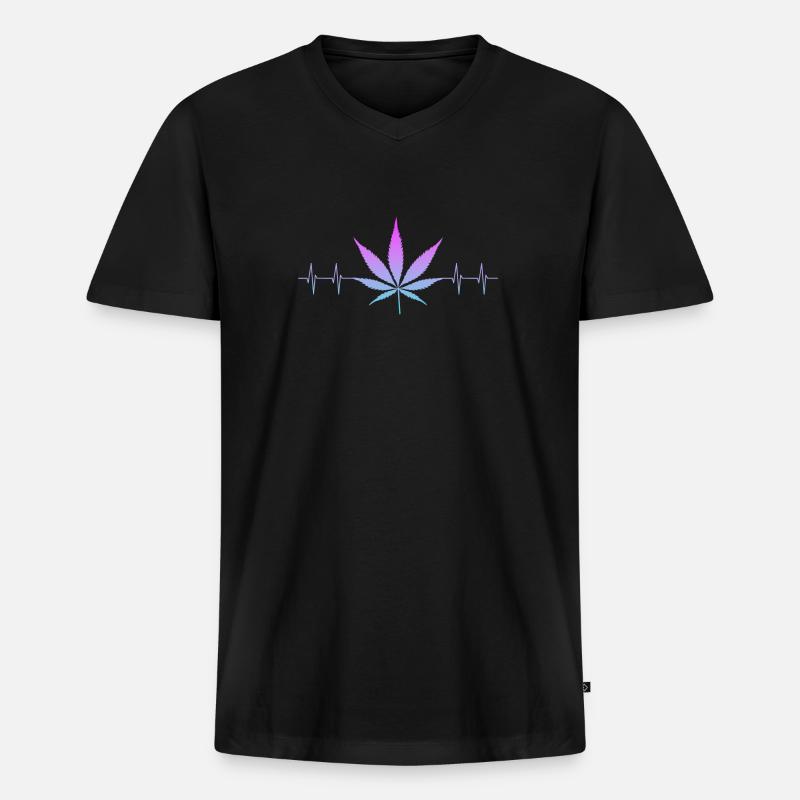 Kiffen - Männer Premium Bio T-Shirt mit V-Ausschnitt - Schwarz