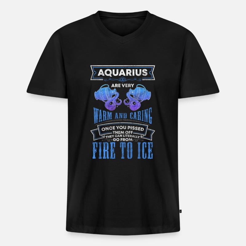 Wassermann Januar Geburtsmonat - Männer Premium Bio T-Shirt mit V-Ausschnitt - Schwarz