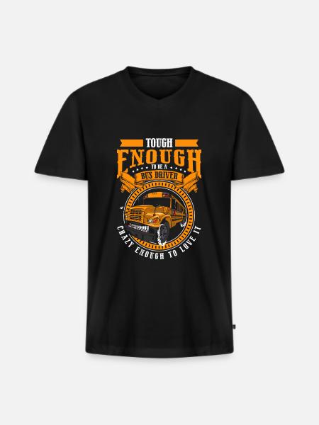 Bus profession Coach - Men's Premium Organic T-shirt with V-neck - black