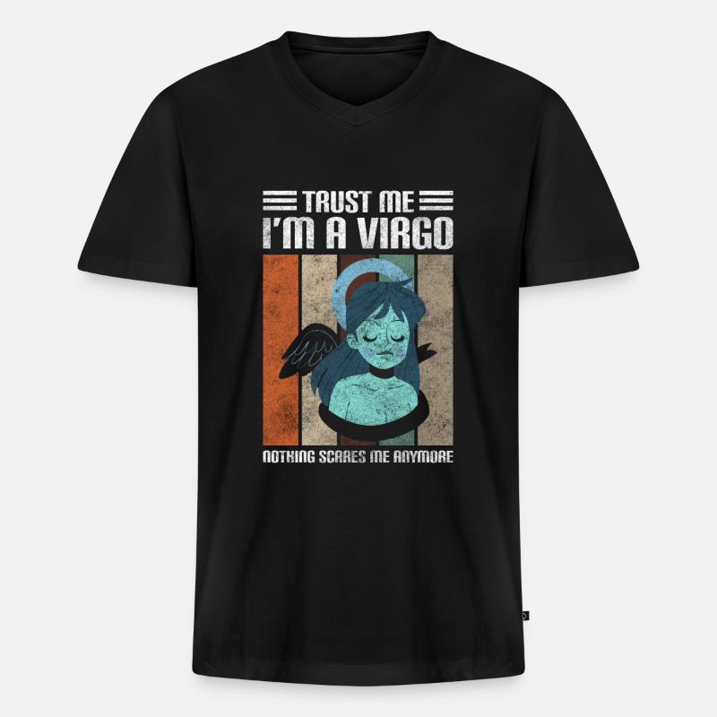 Tierkreiszeichen August Element Zeichen - Männer Premium Bio T-Shirt mit V-Ausschnitt - Schwarz