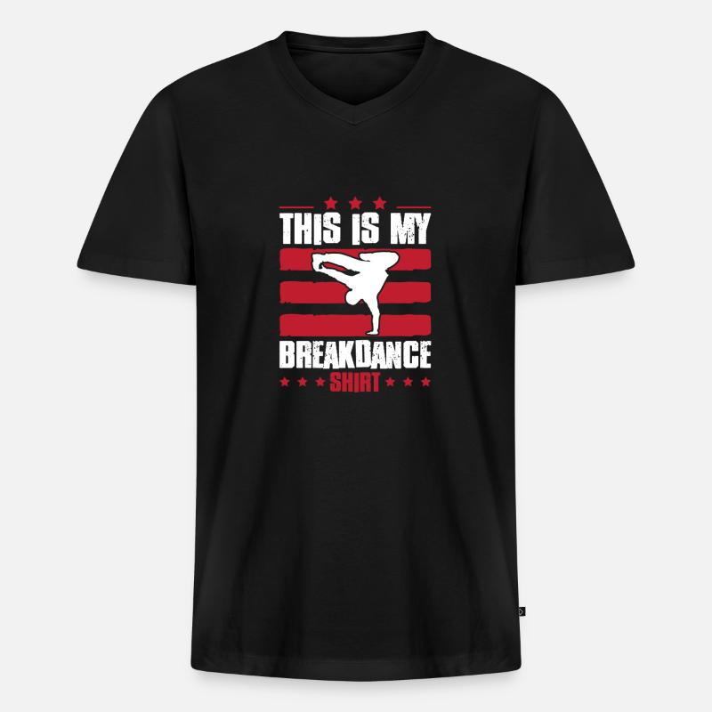 breakdance tanzen - Männer Premium Bio T-Shirt mit V-Ausschnitt - Schwarz