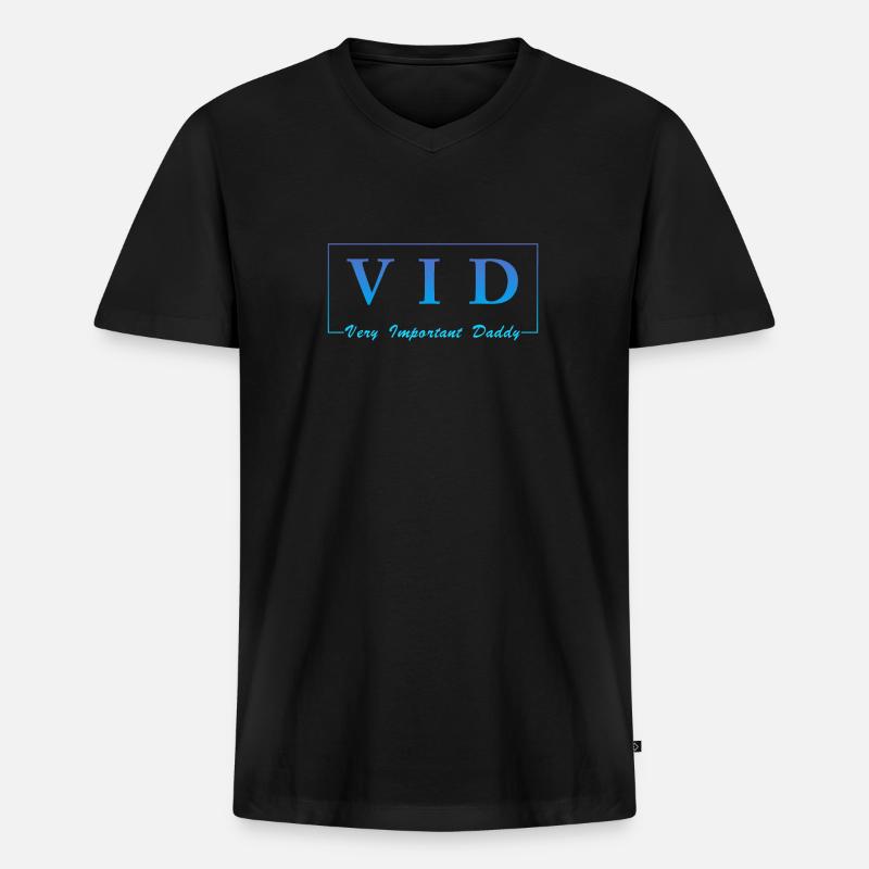 VID, Very Important Daddy - Männer Premium Bio T-Shirt mit V-Ausschnitt - Schwarz