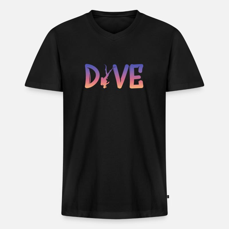 Dive, Diver, Scuba Diving - Männer Premium Bio T-Shirt mit V-Ausschnitt - Schwarz