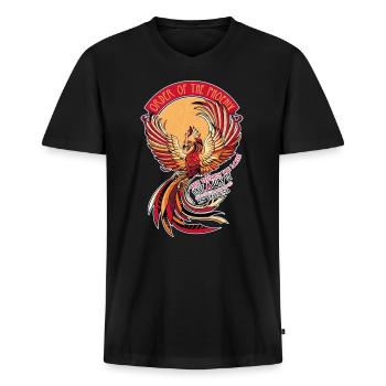 Harry Potter Phönix Fawkes - Männer Premium Bio T-Shirt mit V-Ausschnitt - Schwarz - Vorne - Nico (187cm)