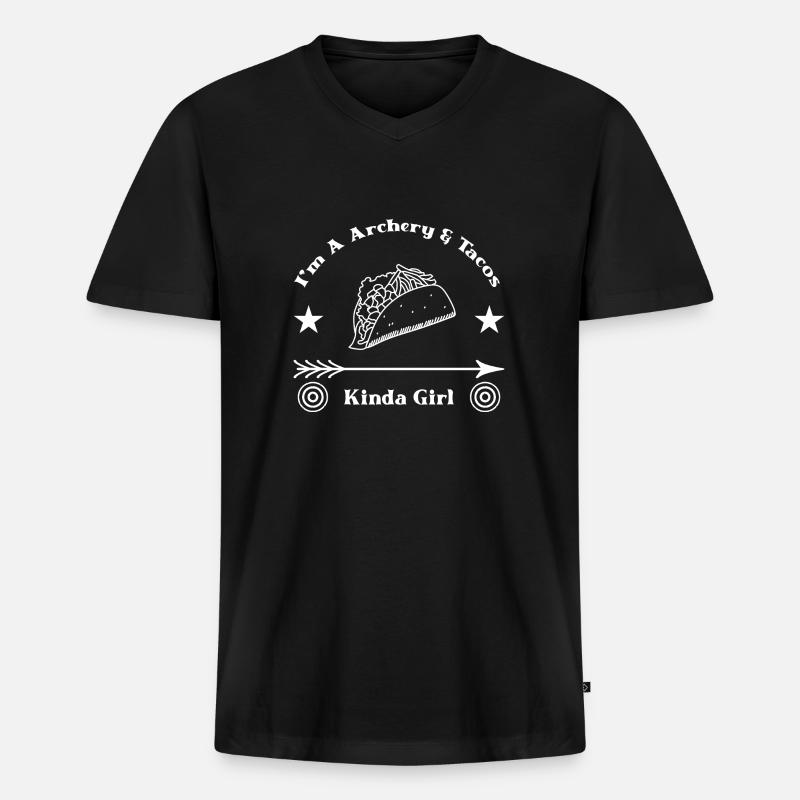Bogenschütze Bogenschießen Pfeil Und Bogen - Männer Premium Bio T-Shirt mit V-Ausschnitt - Schwarz