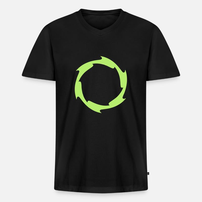 Feuerball - Männer Premium Bio T-Shirt mit V-Ausschnitt - Schwarz