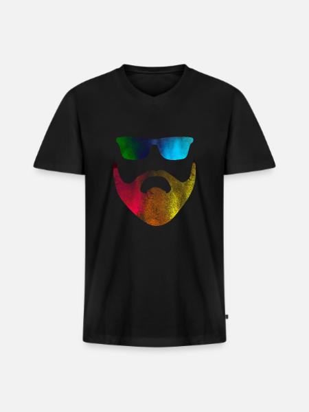 Hipster bunt - Männer Premium Bio T-Shirt mit V-Ausschnitt - Schwarz