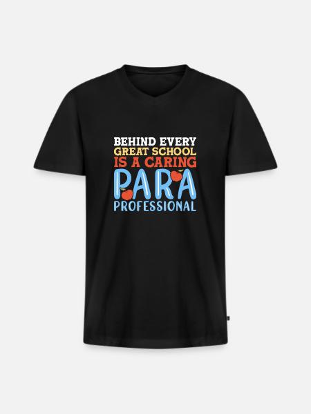 Paraprofessional - Men's Premium Organic T-shirt with V-neck - black