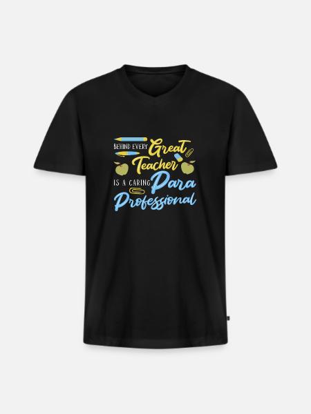Paraprofessional - Men's Premium Organic T-shirt with V-neck - black