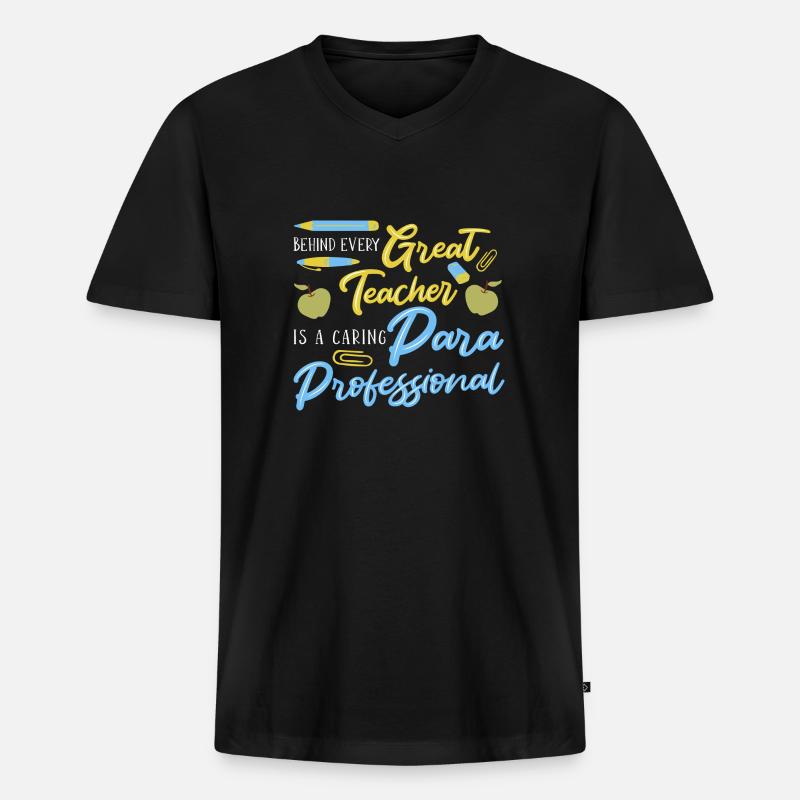 Paraprofessional - Männer Premium Bio T-Shirt mit V-Ausschnitt - Schwarz