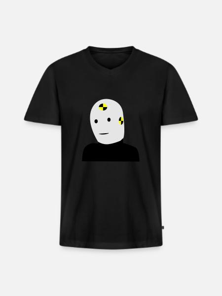 Dummy - Männer Premium Bio T-Shirt mit V-Ausschnitt - Schwarz
