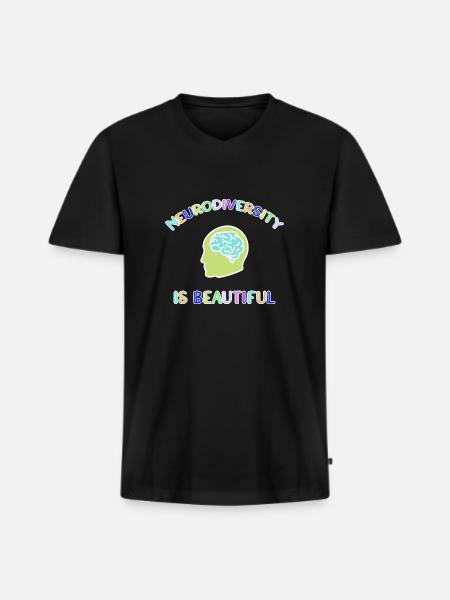 Neurodiversity Autimsus ADHD dyslexia - Men's Premium Organic T-shirt with V-neck - black