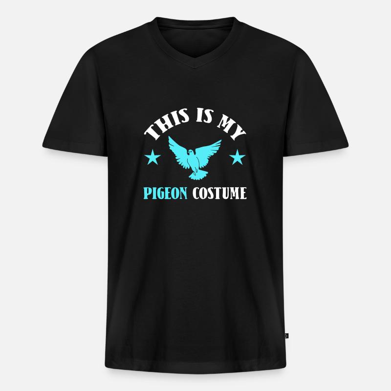 Taube - Männer Premium Bio T-Shirt mit V-Ausschnitt - Schwarz