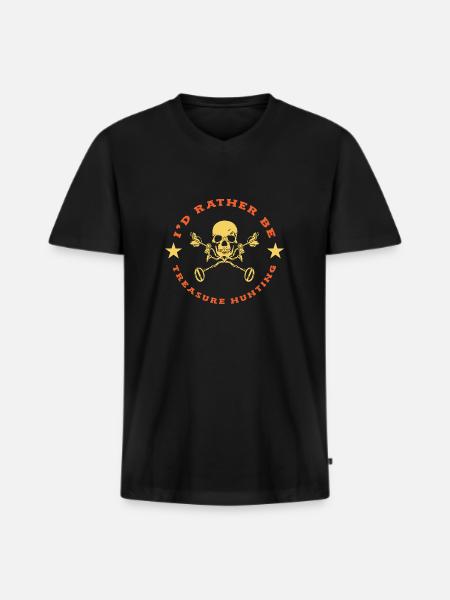 Schatzsucher Schatzsuche Metaldetektor - Männer Premium Bio T-Shirt mit V-Ausschnitt - Schwarz