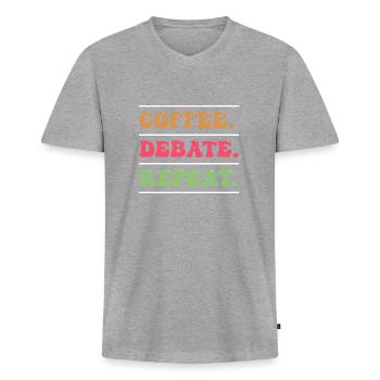 Debating Debate Arguing - Men's Premium Organic T-shirt with V-neck - heather grey - Front