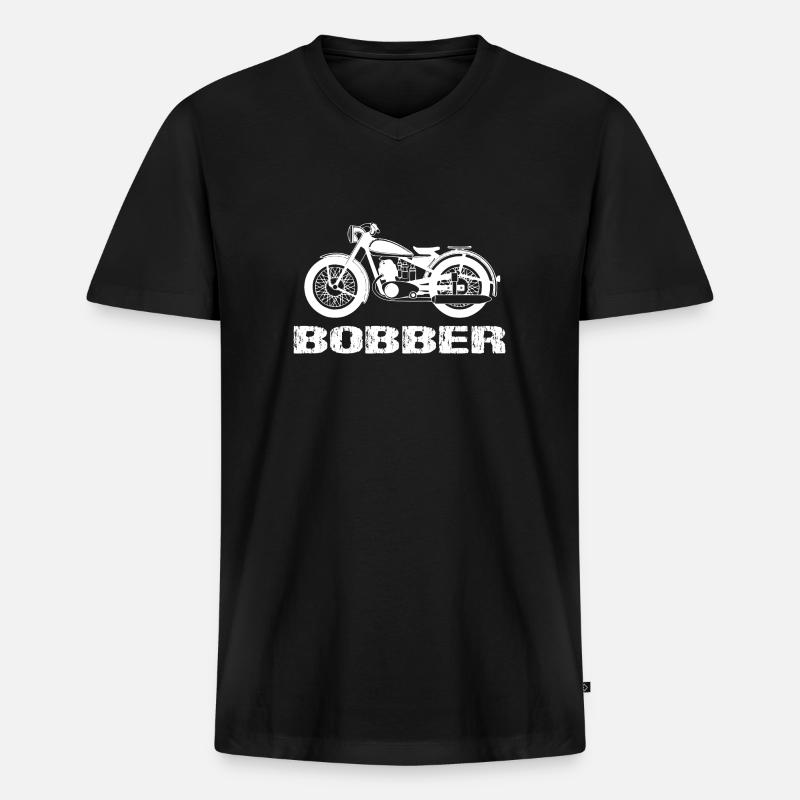 Bobber - Männer Premium Bio T-Shirt mit V-Ausschnitt - Schwarz