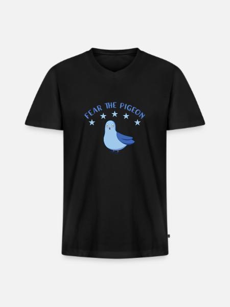 Dove - Men's Premium Organic T-shirt with V-neck - black