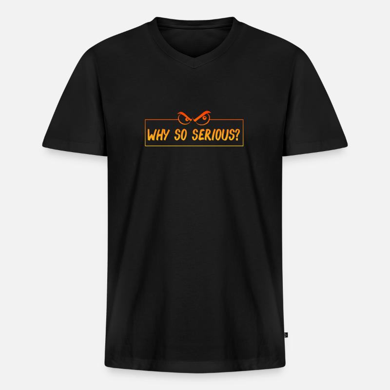 lustiger Spruch, angry eyes - Männer Premium Bio T-Shirt mit V-Ausschnitt - Schwarz