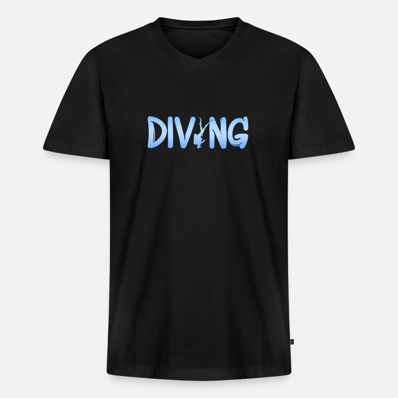 diving - Männer Premium Bio T-Shirt mit V-Ausschnitt - Schwarz