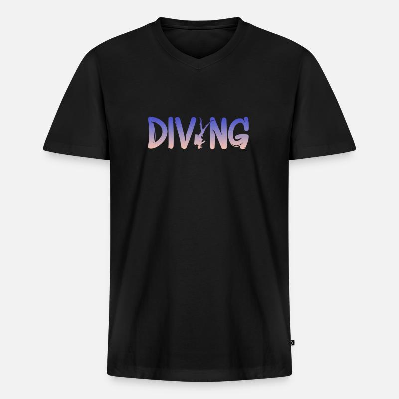 Tauchen Diving - Männer Premium Bio T-Shirt mit V-Ausschnitt - Schwarz