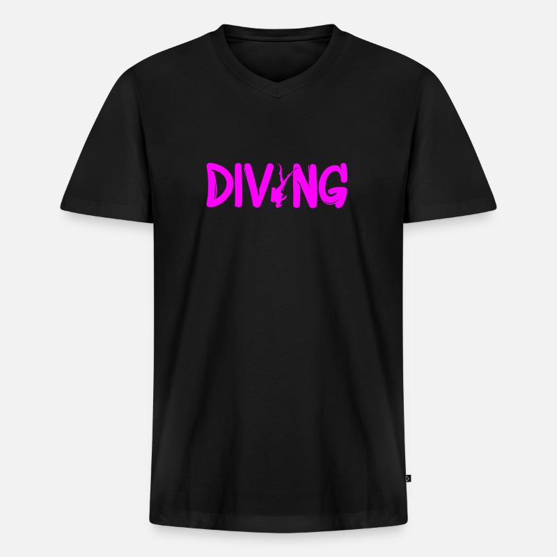 Tauchen - Männer Premium Bio T-Shirt mit V-Ausschnitt - Schwarz
