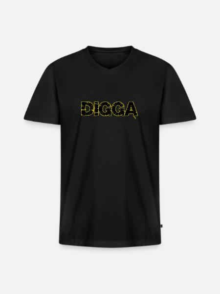 Digga - Männer Premium Bio T-Shirt mit V-Ausschnitt - Schwarz