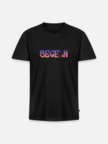 Segeln - Männer Premium Bio T-Shirt mit V-Ausschnitt - Schwarz