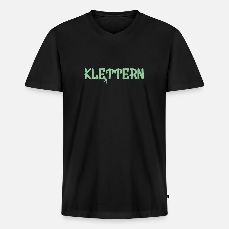 Klettern, climb, climbing - Männer Premium Bio T-Shirt mit V-Ausschnitt - Schwarz