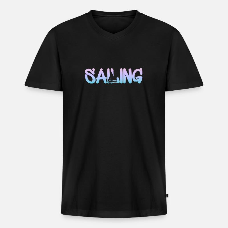 seglen - Männer Premium Bio T-Shirt mit V-Ausschnitt - Schwarz