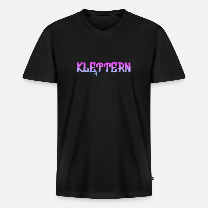 Klettern Climbing Kletterer - Männer Premium Bio T-Shirt mit V-Ausschnitt - Schwarz