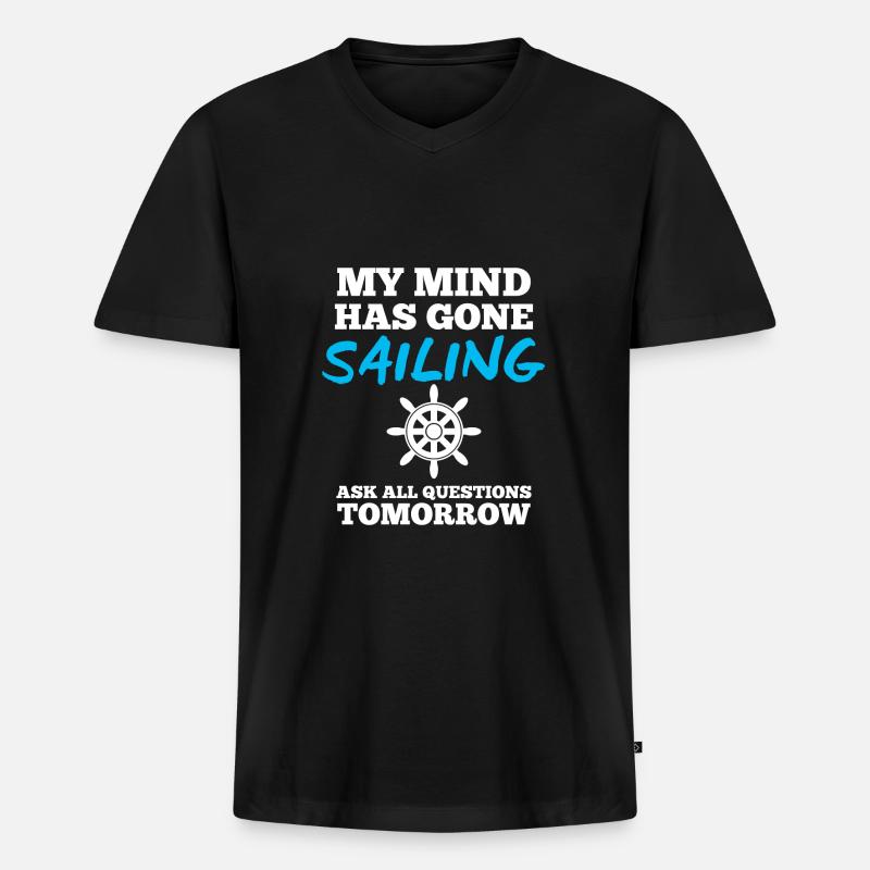 Segeln Captain - Männer Premium Bio T-Shirt mit V-Ausschnitt - Schwarz