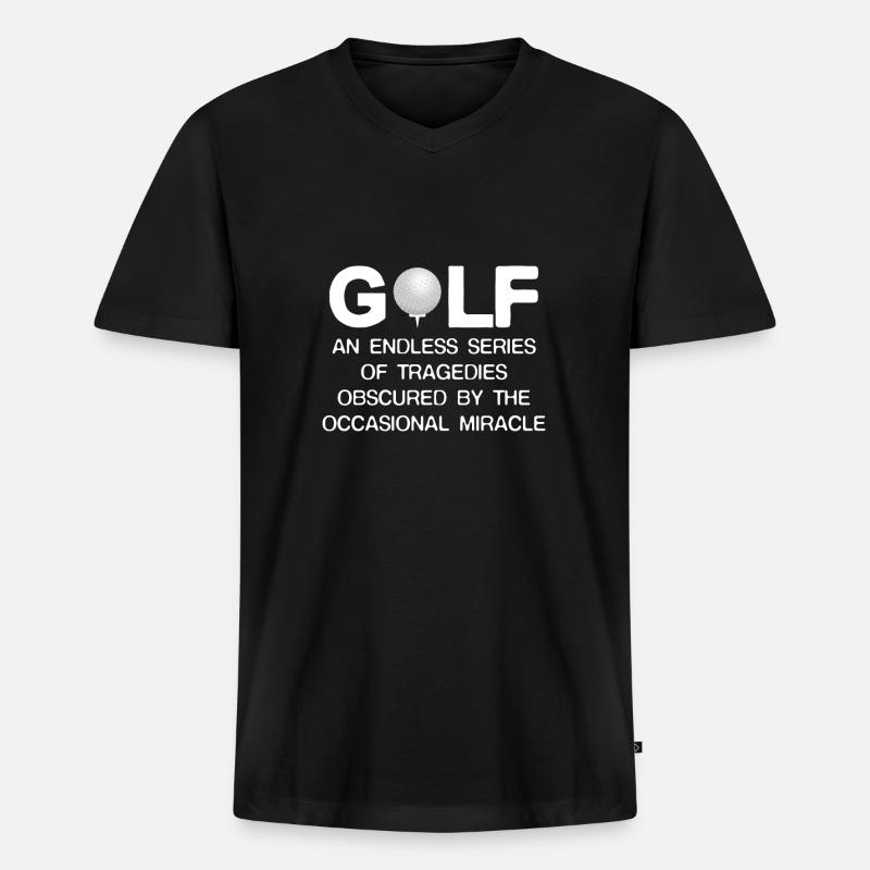 Golf golfen - Männer Premium Bio T-Shirt mit V-Ausschnitt - Schwarz