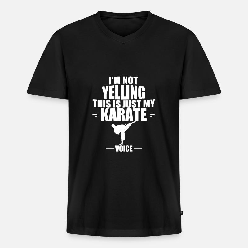 Karate - Männer Premium Bio T-Shirt mit V-Ausschnitt - Schwarz