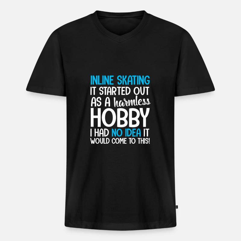 Inline Skating Inliner Inlineskating Rollschuhe - Männer Premium Bio T-Shirt mit V-Ausschnitt - Schwarz