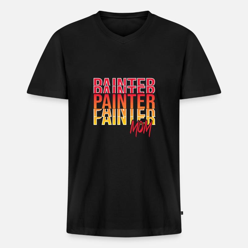 Maler - Männer Premium Bio T-Shirt mit V-Ausschnitt - Schwarz