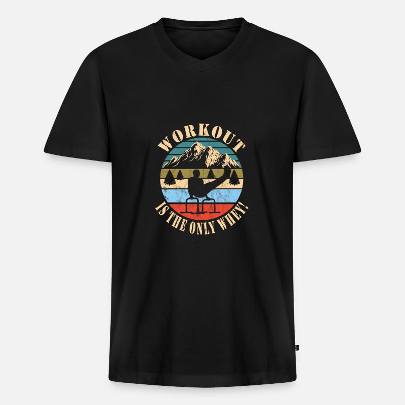 Zirkeltraining - Männer Premium Bio T-Shirt mit V-Ausschnitt - Schwarz