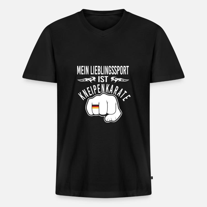 Kneipe - Männer Premium Bio T-Shirt mit V-Ausschnitt - Schwarz