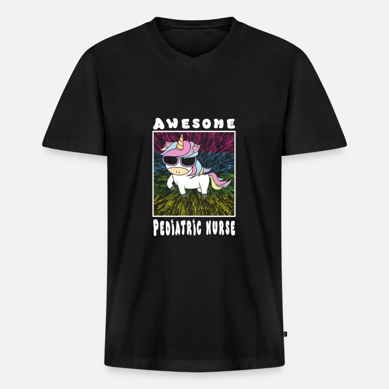 Kinder Krankenschwester - Männer Premium Bio T-Shirt mit V-Ausschnitt - Schwarz