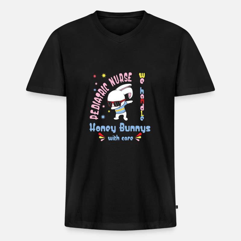 Kinder Krankenschwester - Männer Premium Bio T-Shirt mit V-Ausschnitt - Schwarz