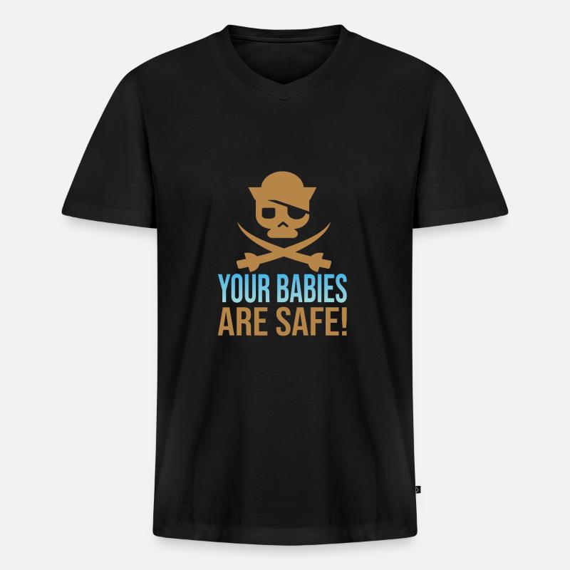 Babysitter - Männer Premium Bio T-Shirt mit V-Ausschnitt - Schwarz