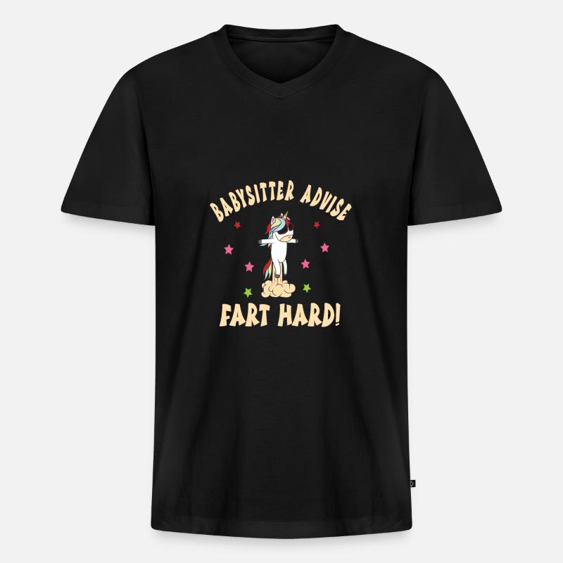 Babysitter - Männer Premium Bio T-Shirt mit V-Ausschnitt - Schwarz