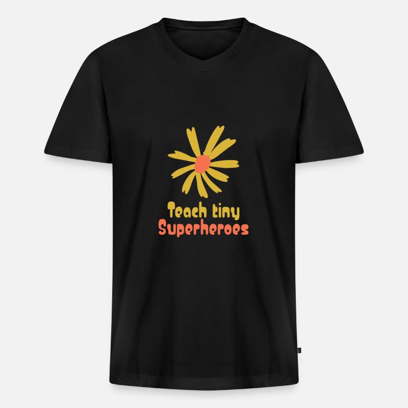 Kindergarten - Männer Premium Bio T-Shirt mit V-Ausschnitt - Schwarz
